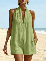 Halter Neck Romper with Pockets
