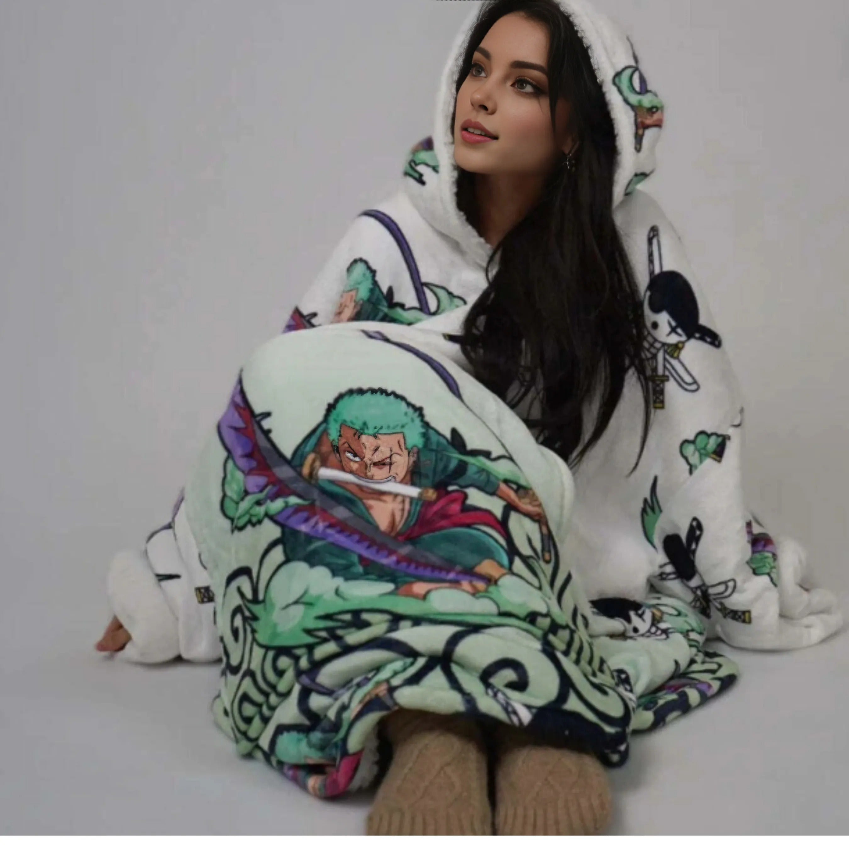 Zoro One Piece Wearable Blanket Hoodie