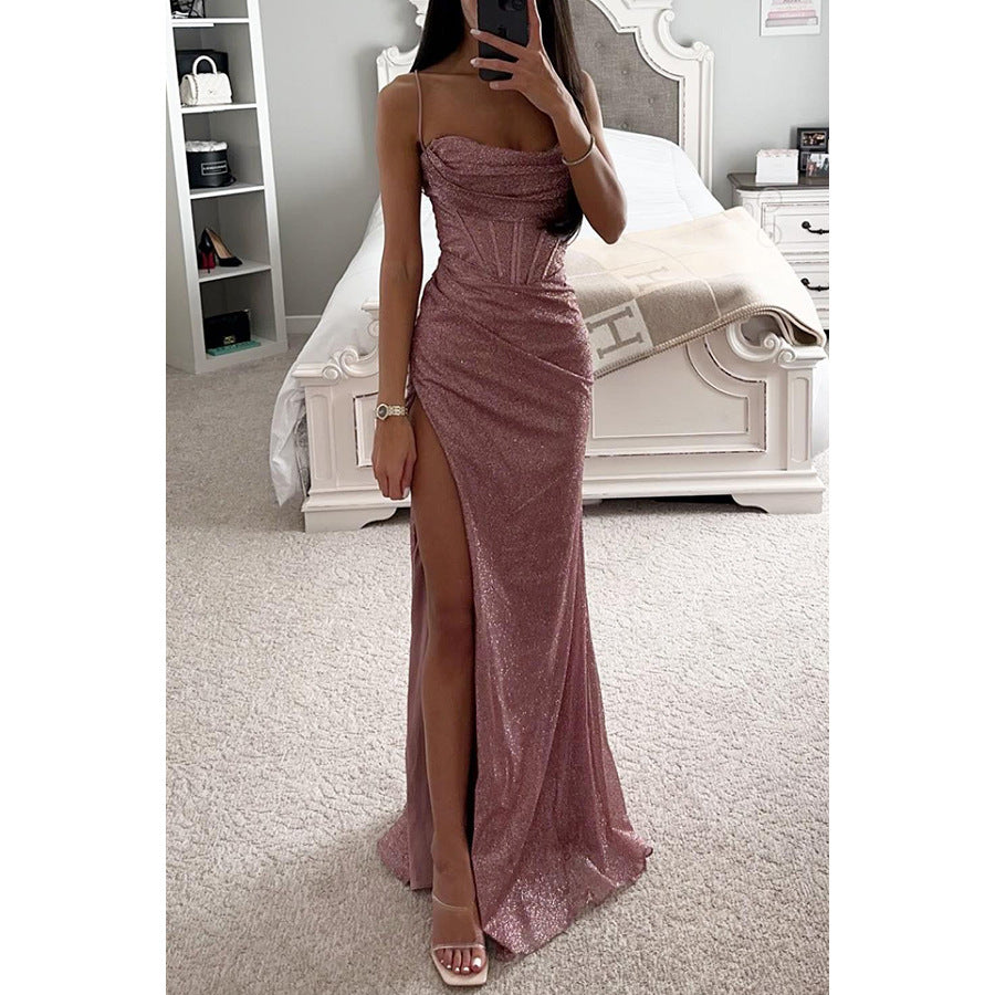 Split Suspender Evening Dress