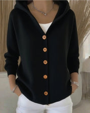 Button Hooded Sweater