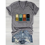 Geometric Mountain & Starry Night Graphic Tee