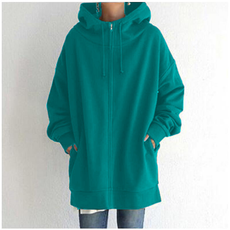 Oversized Loose Hooded CoatsWith Tie Collar