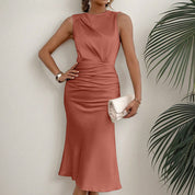 Crew Neck Sleeveless Tank Dress