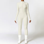 Zipper Long-sleeved Jumpsuit