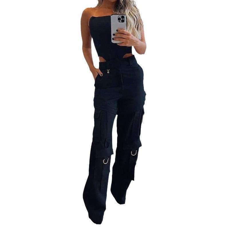 Halter Top Loose Trousers Two-piece Set