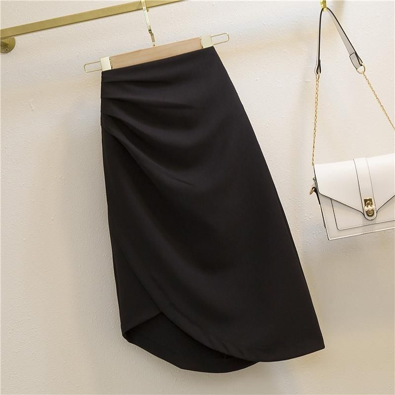 Pleated High Waist Sheath Skirt
