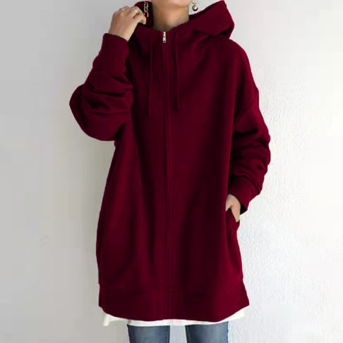 Oversized Loose Hooded CoatsWith Tie Collar