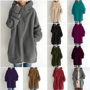 Oversized Loose Hooded CoatsWith Tie Collar