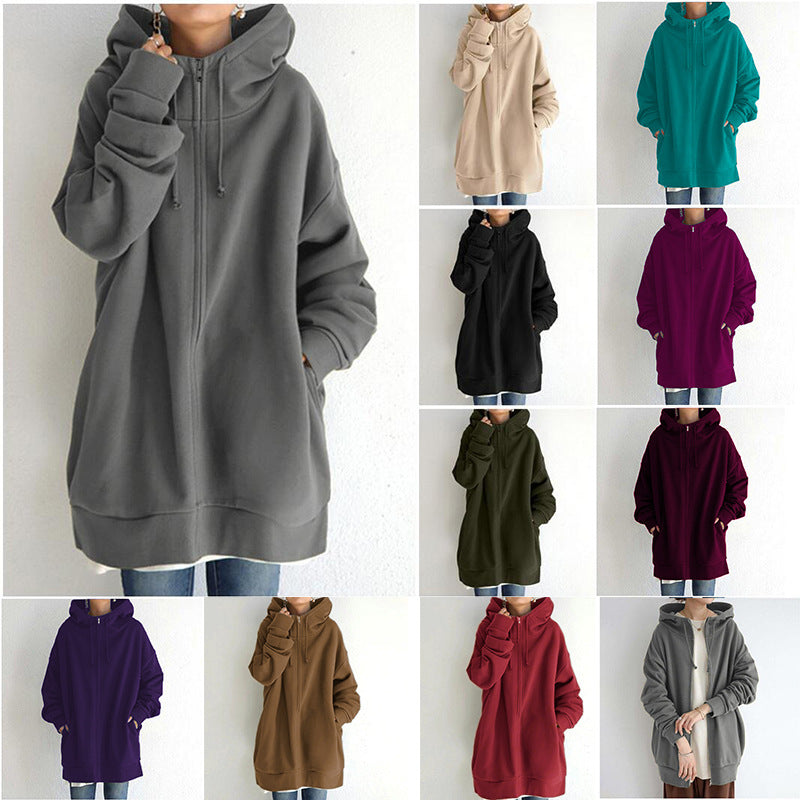 Oversized Loose Hooded CoatsWith Tie Collar