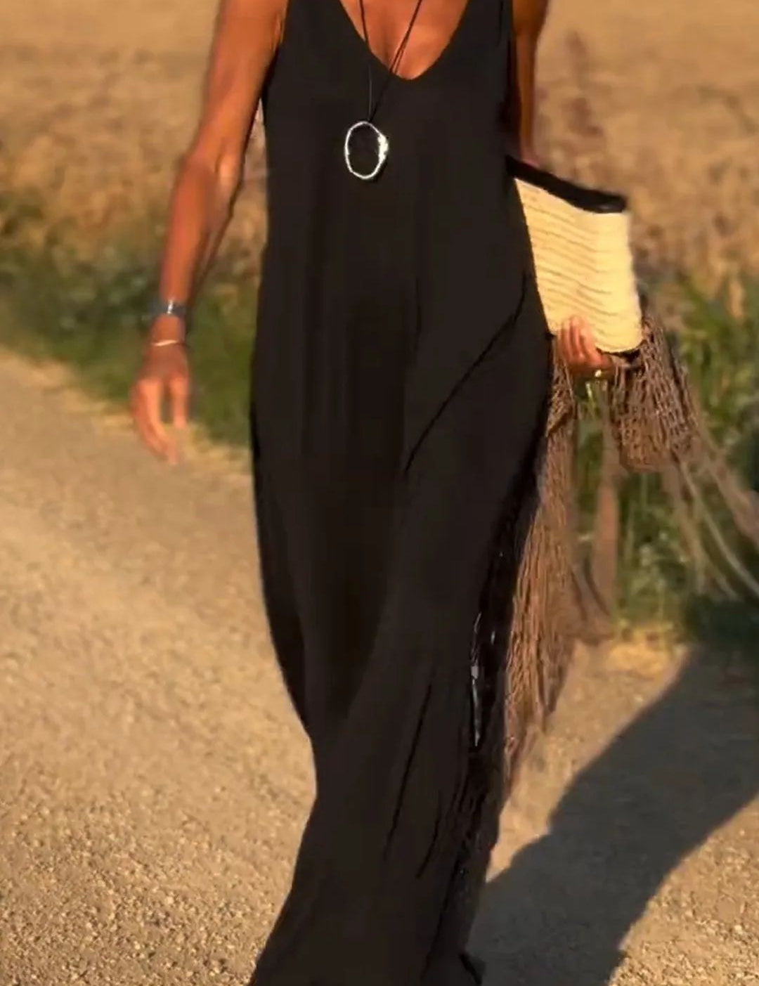 Maxi V-neck Strap Dress