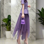 Irregular High Waist A-Line Mesh Skirt
