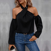 Off-The-Shoulder Long Sleeve Shirt
