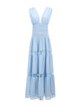 Tiered V-Neck Sleeveless Maxi Dress
