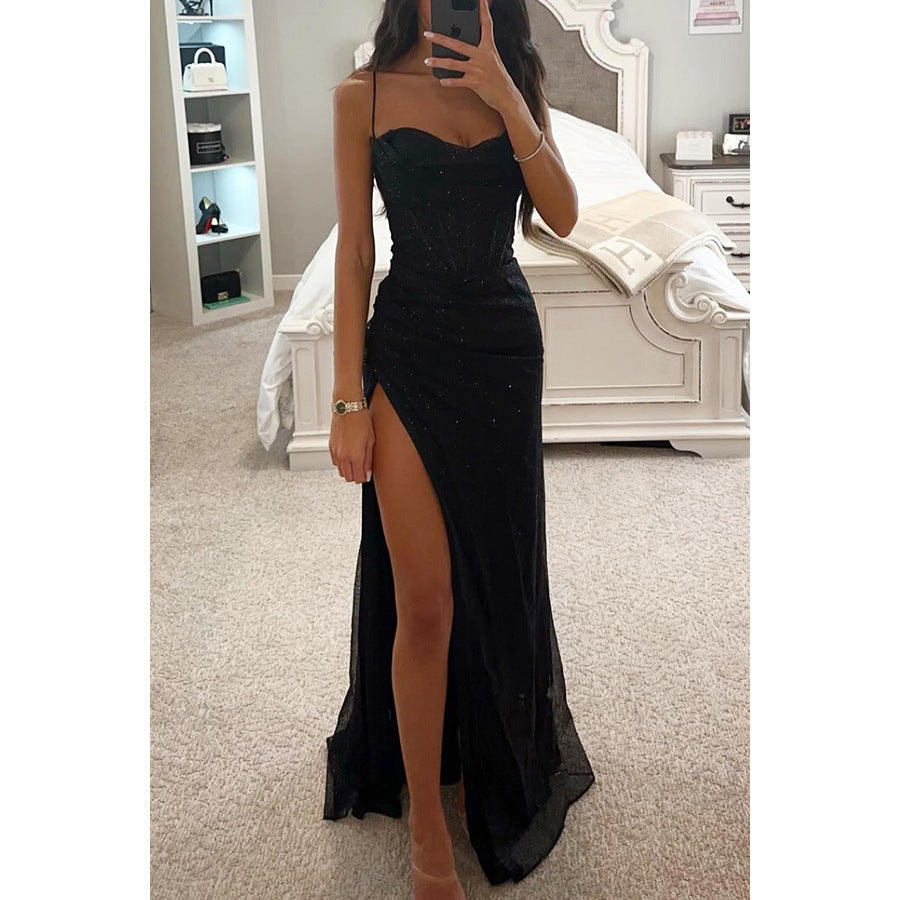 Split Suspender Evening Dress