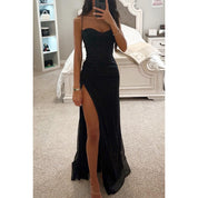 Split Suspender Evening Dress