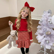 Woolen Plaid Pleated Skirt