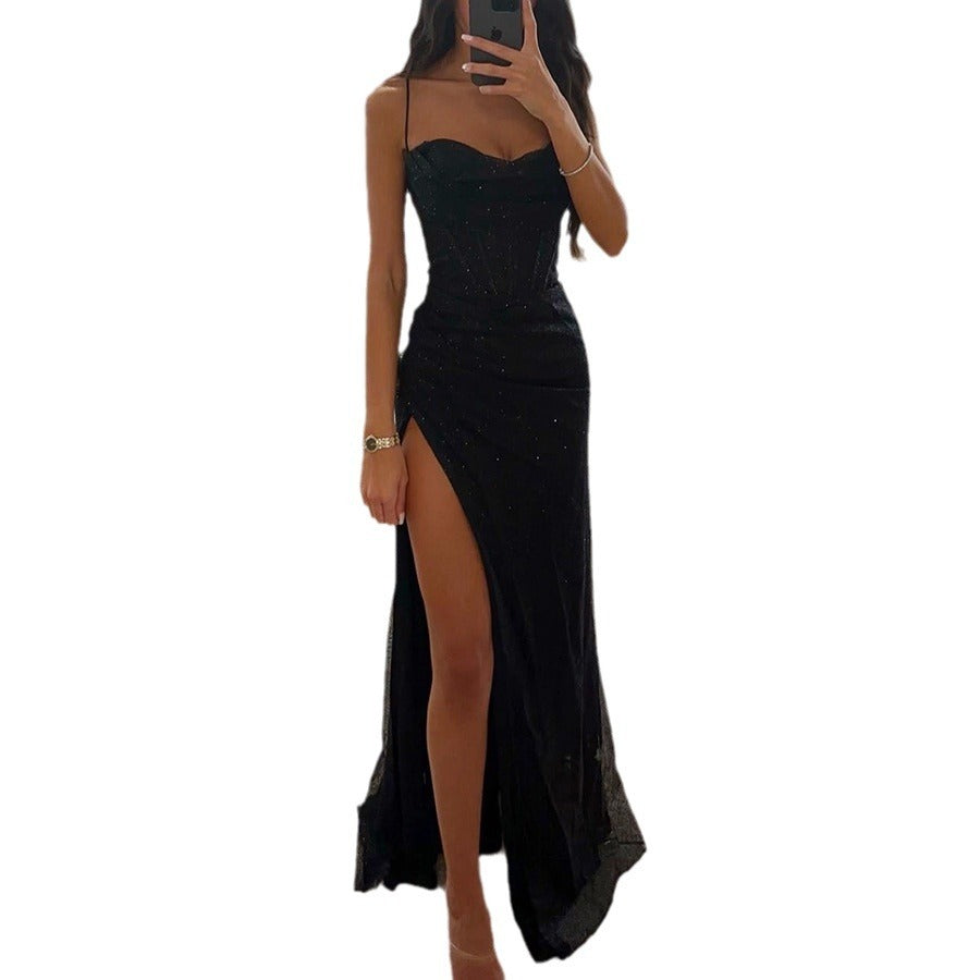 Split Suspender Evening Dress