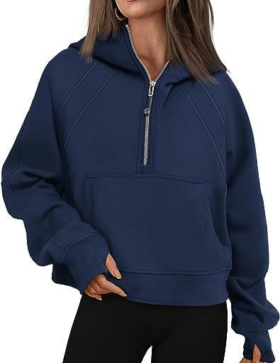 Zipper Hoodies Sweatshirts With Pocket Loose Sport Tops Long Sleeve Pullover Sweaters Winter Fall Outfits Women Clothing