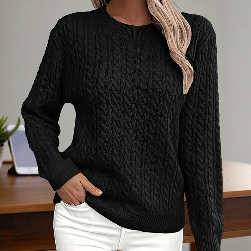 Textured Long Sleeve Crewneck