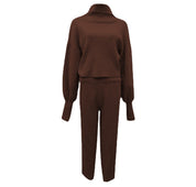 Loose Turtle Neck Two-piece Sweater Set