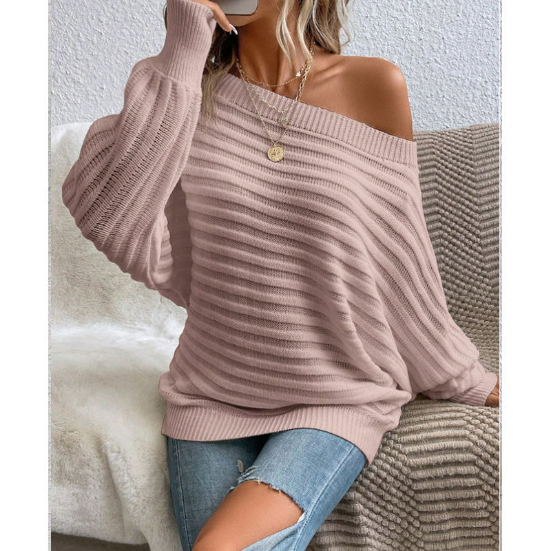 Off Shoulder Batwing Pullover