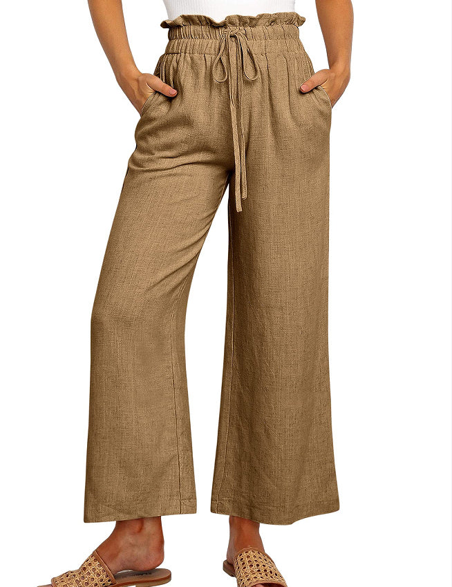 Lace-up Wide Leg Pants