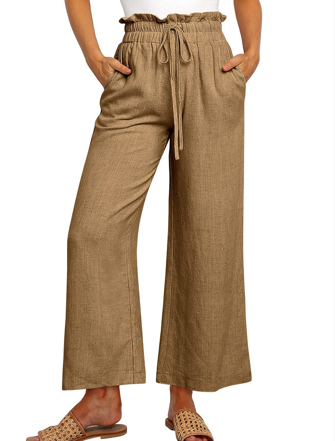 Lace-up Wide Leg Pants