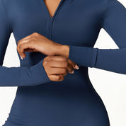 Zipper Long-sleeved Jumpsuit