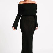 French-style One-shoulder Long Fitted Dress