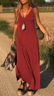 Maxi V-neck Strap Dress
