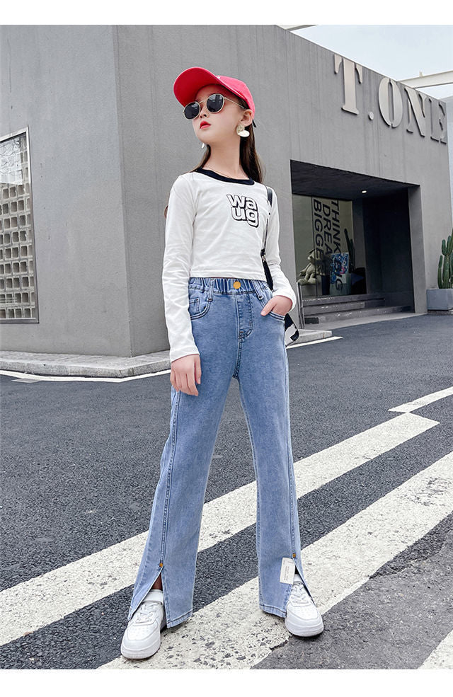 Split Flared Jeans