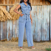 Denim Casual Jumpsuit