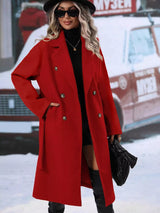 Double-Breasted Lapel Collar Overcoat