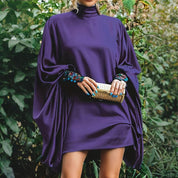 High Neck Lantern Sleeve Dress