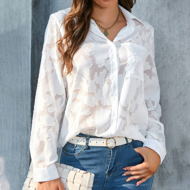 Women's Sheer Button Down Shirt