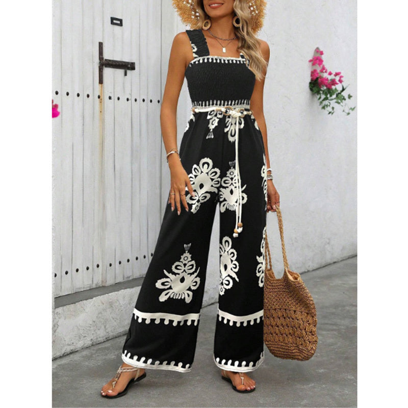 Women's Wide Leg Romper With Pockets