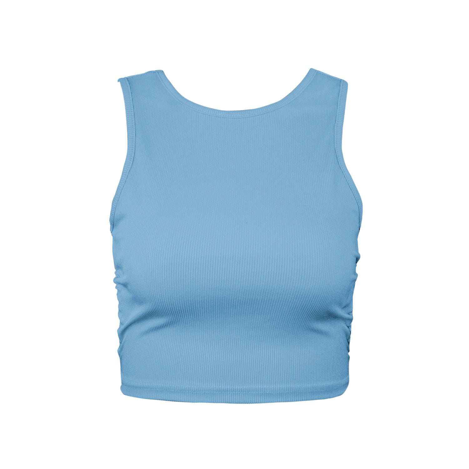 Drawstring Lace Cross Back Tank-top