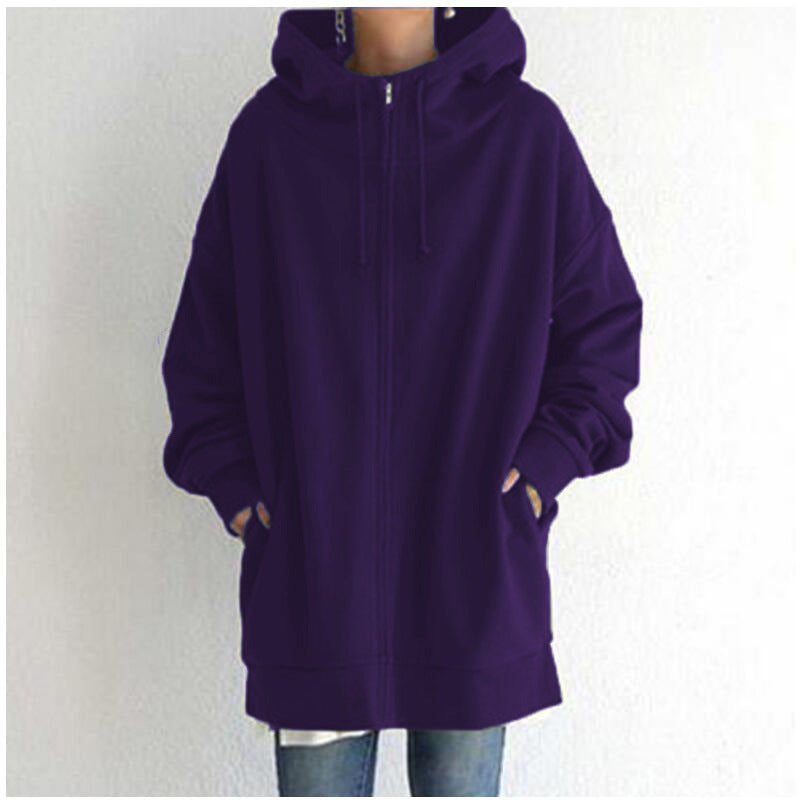 Oversized Loose Hooded CoatsWith Tie Collar