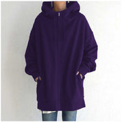 Oversized Loose Hooded CoatsWith Tie Collar