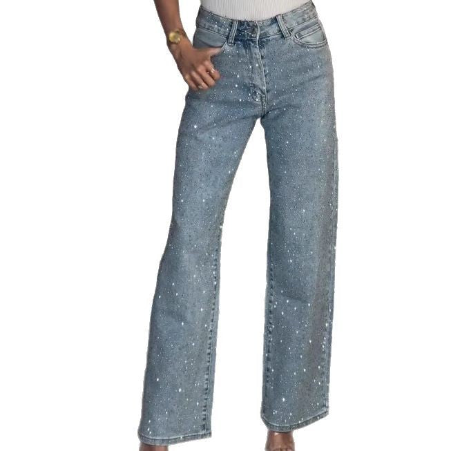 Jeweled Straight Street Jeans