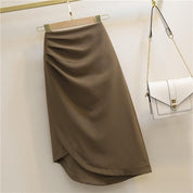 Pleated High Waist Sheath Skirt