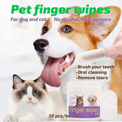 3-in-1 Pet Finger Wet Wipes For Dogs & Cats for Teeth , Eyes, Ears