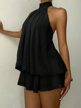 Halter Neck Ruched Mini Dress