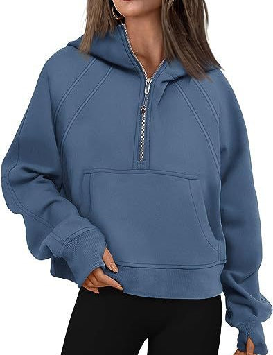 Zipper Hoodies Sweatshirts With Pocket Loose Sport Tops Long Sleeve Pullover Sweaters Winter Fall Outfits Women Clothing