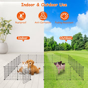 1Pc Small Animal Playpen With Door Dog Metal Playpen Small Medium Kitten Puppy Guinea Pig Rabbit Kennel Small Animal Cage Metal Wire Fence For Indoor Outdoor Yard Camping