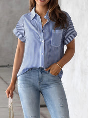 Striped Blouse With Pocket
