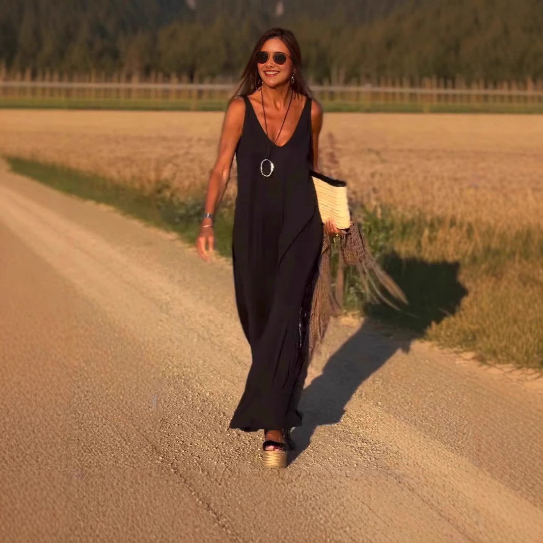 Maxi V-neck Strap Dress