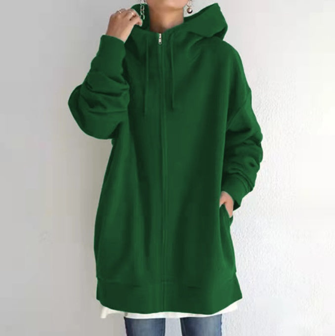 Oversized Loose Hooded CoatsWith Tie Collar