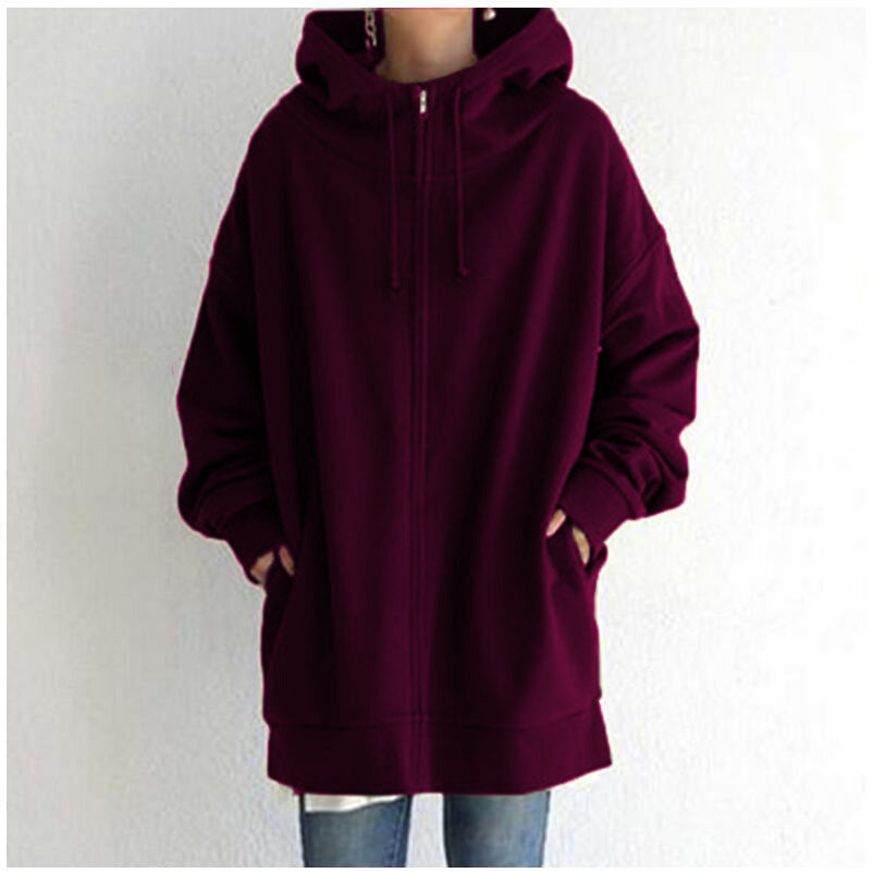 Oversized Loose Hooded CoatsWith Tie Collar