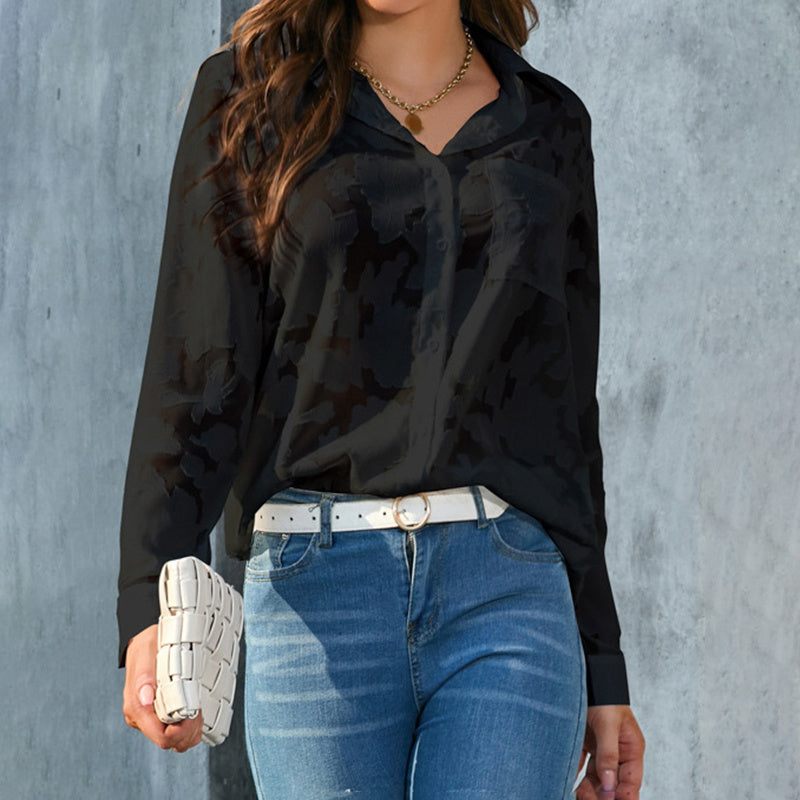 Women's Sheer Button Down Shirt